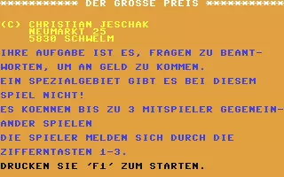 jeu Große Preis, Der