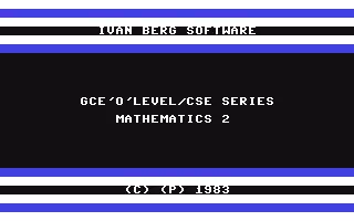 jeu GCE'O'Level - Mathematics 2