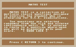 jeu Mathematics Test - 'O' Level