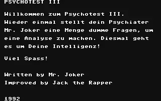 jeu Psychotest III