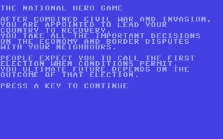 jeu National Hero Game, The