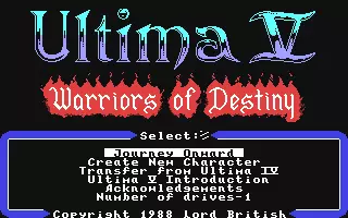 ROM Ultima V - Warriors of Destiny