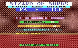 jeu Wizard of Words