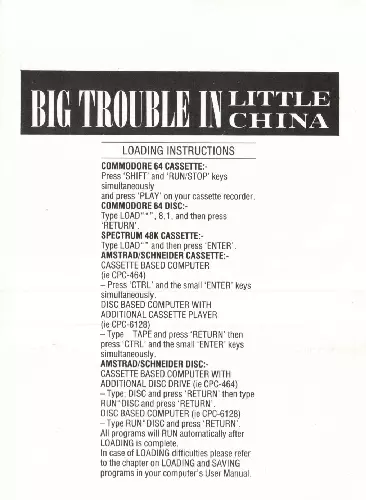 manual for Big Trouble in Little China