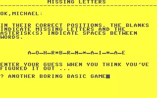 Image n° 1 - screenshots  : Missing Letter