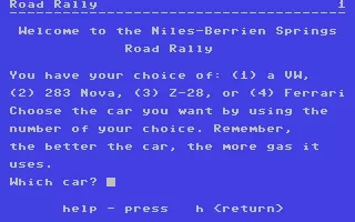 Image n° 1 - screenshots  : Road Rally