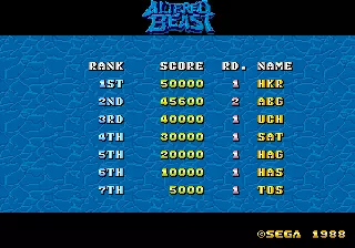 Image n° 4 - scores : Altered Beast (set 2, MC-8123B 317-0066)