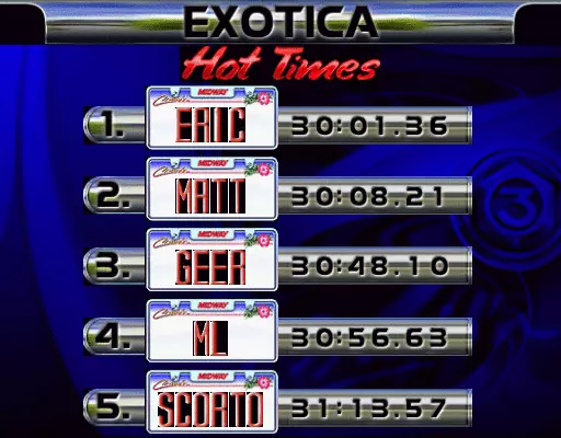 Image n° 2 - scores : Cruis'n Exotica (version 1.6)