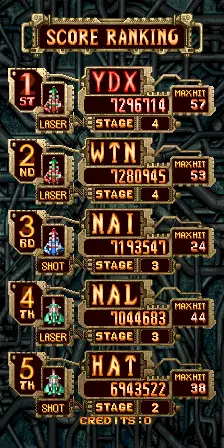 Image n° 2 - scores : DoDonPachi III (World, 2002.05.15 Master Ver)