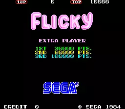 Image n° 4 - scores : Flicky (64k Version, System 1, 315-5051, set 2)