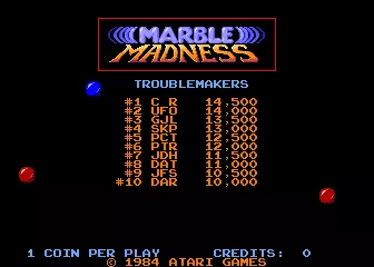 Image n° 2 - scores : Marble Madness (set 5 - LSI Cartridge)