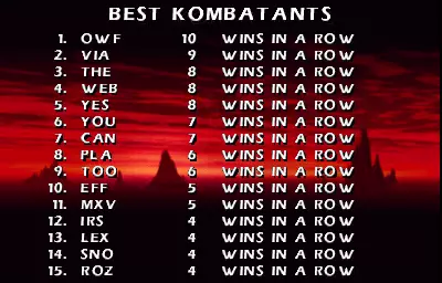 Image n° 5 - scores : Mortal Kombat 4 (version 3.0)