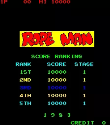 Image n° 2 - scores : Ropeman (bootleg of Roc'n Rope)