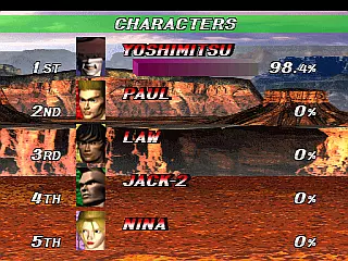 Image n° 4 - scores : Tekken 2 (World, TES2-VER.A)