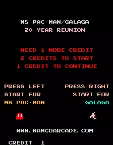 Image n° 3 - select : Ms. Pac-Man-Galaga - 20th Anniversary Class of 1981 Reunion (V1.01)