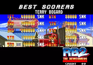 Image n° 4 - scores : Real Bout Fatal Fury 2 - The Newcomers - Real Bout Garou Densetsu 2 - the newcomers (NGM-2400)