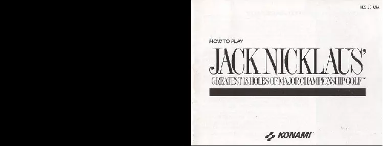 manual for Jack Nicklaus' Greatest 18 Holes of Major Championship Golf