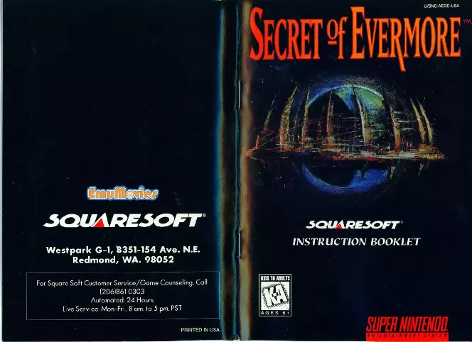 manual for Secret of Evermore